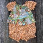 Peasant Top And Bloomers For Baby Girl Size 3 To 6..