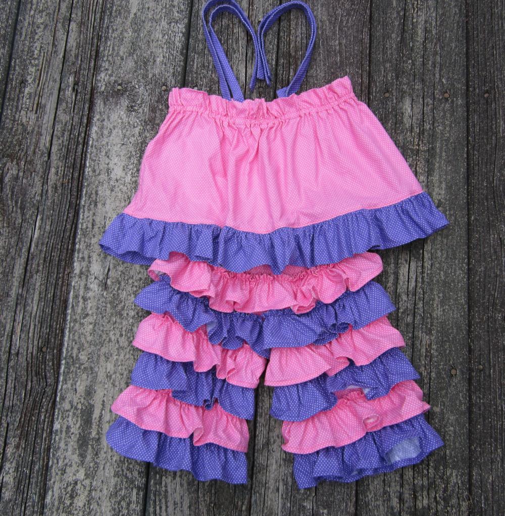 Toddler Girl Ruffle Back Capris With Swing Top Size 3to4