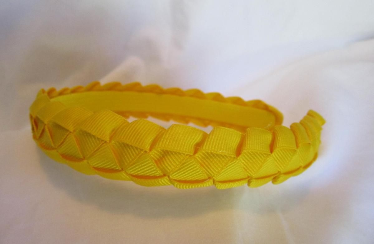 Yellow Woven Ribbon Headband For Girls